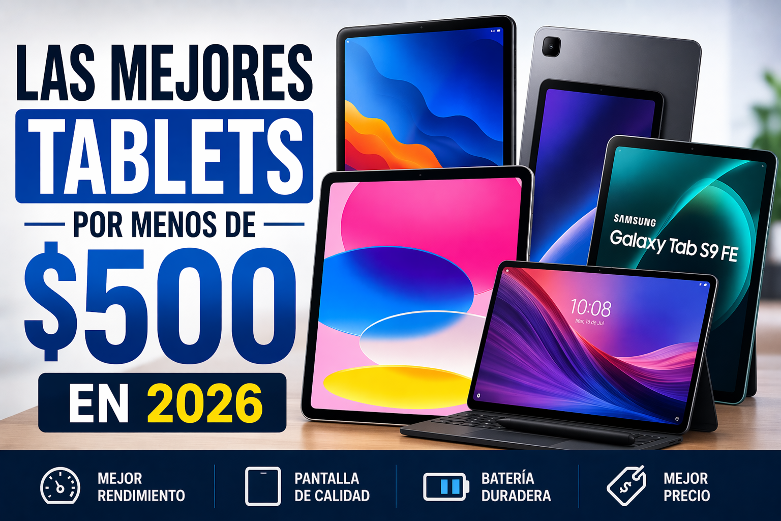 Mejores Tablets por Menos de $500 en 2026 (Guía Completa y Mejores Opciones)