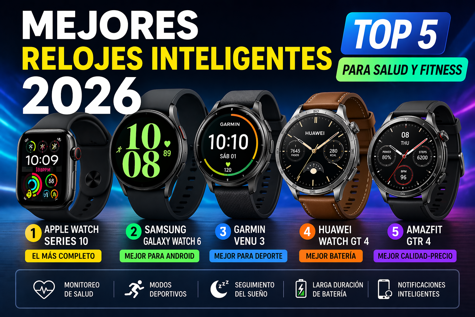 Mejores Relojes Inteligentes en 2026: Top 5 para Salud y Fitness
