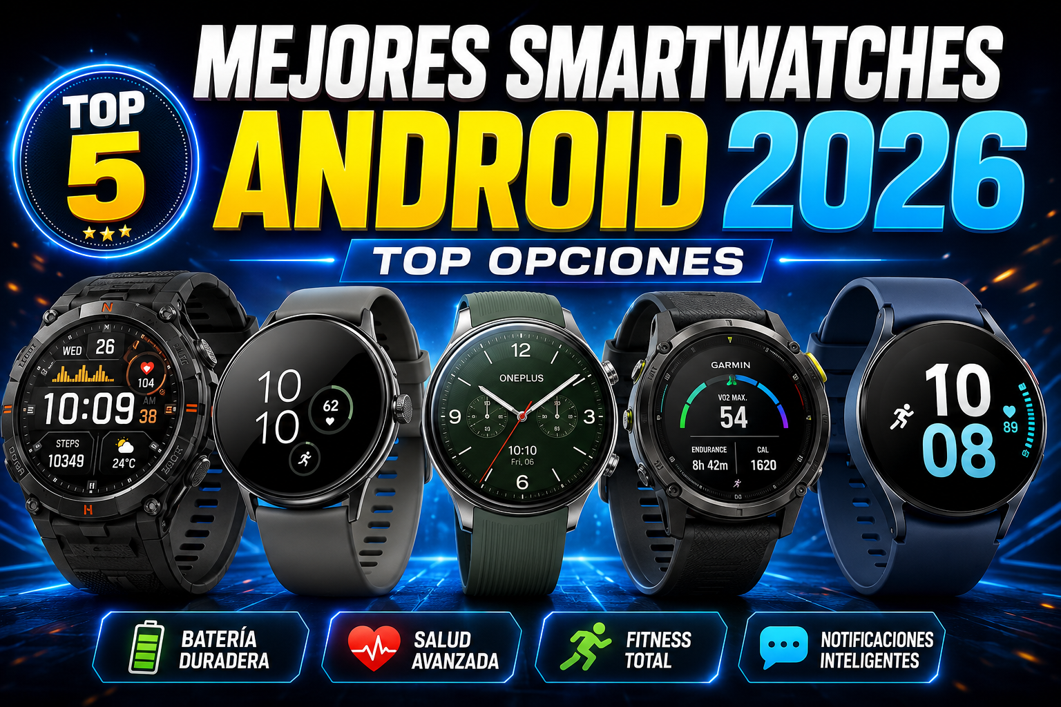MEJORES SMARTWATCHES ANDROID 2026